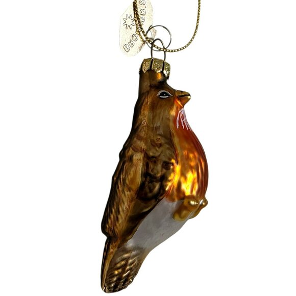 New Blown Glass Robin Bird Ornament Bronners Gold Brown Christmas Holiday VTG - Picture 4 of 10